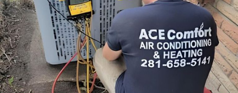 NATE Certified tech repairing ac unit on home in Magnolia Gardens Neighborhood in Houston